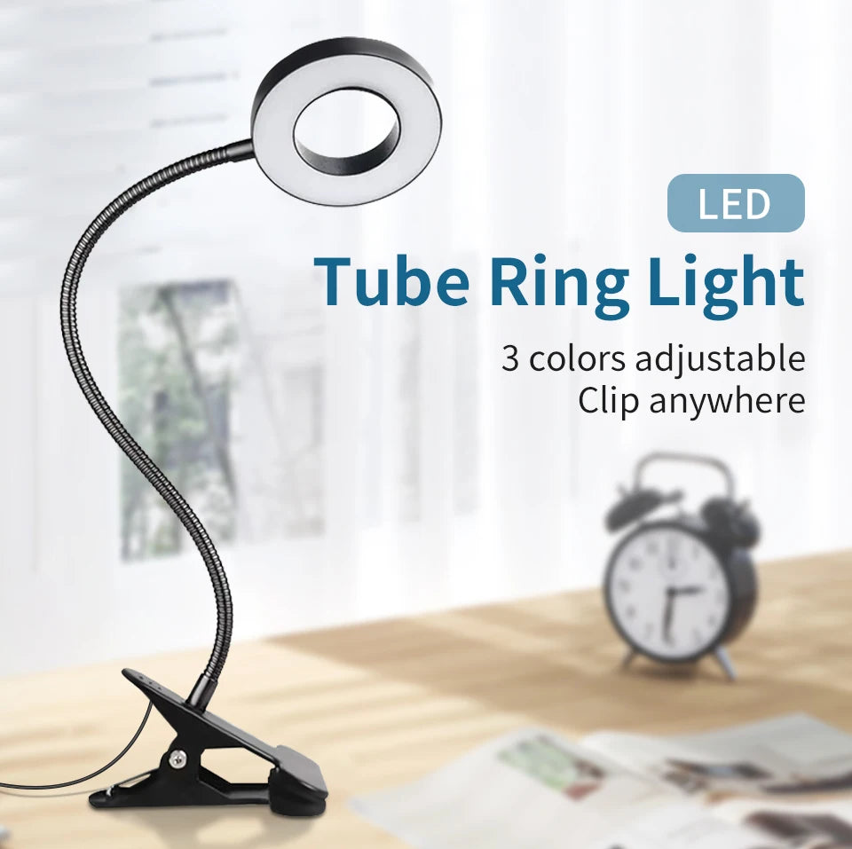 Clip-On LED Desk Lamp – Gooseneck, Memory Function, 3 Modes, Eye Protection