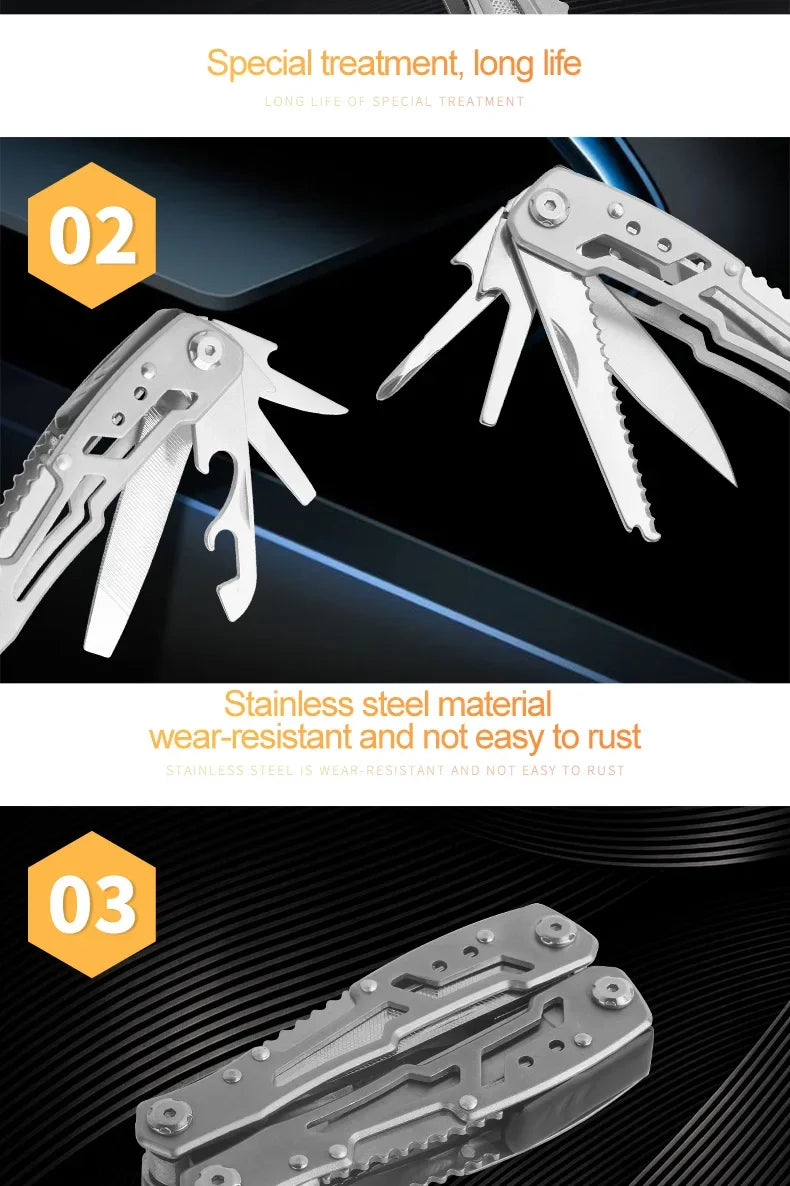 Folding Multi-Tool Pliers – Stainless Steel Portable Combination Tool for Camping & Survival
