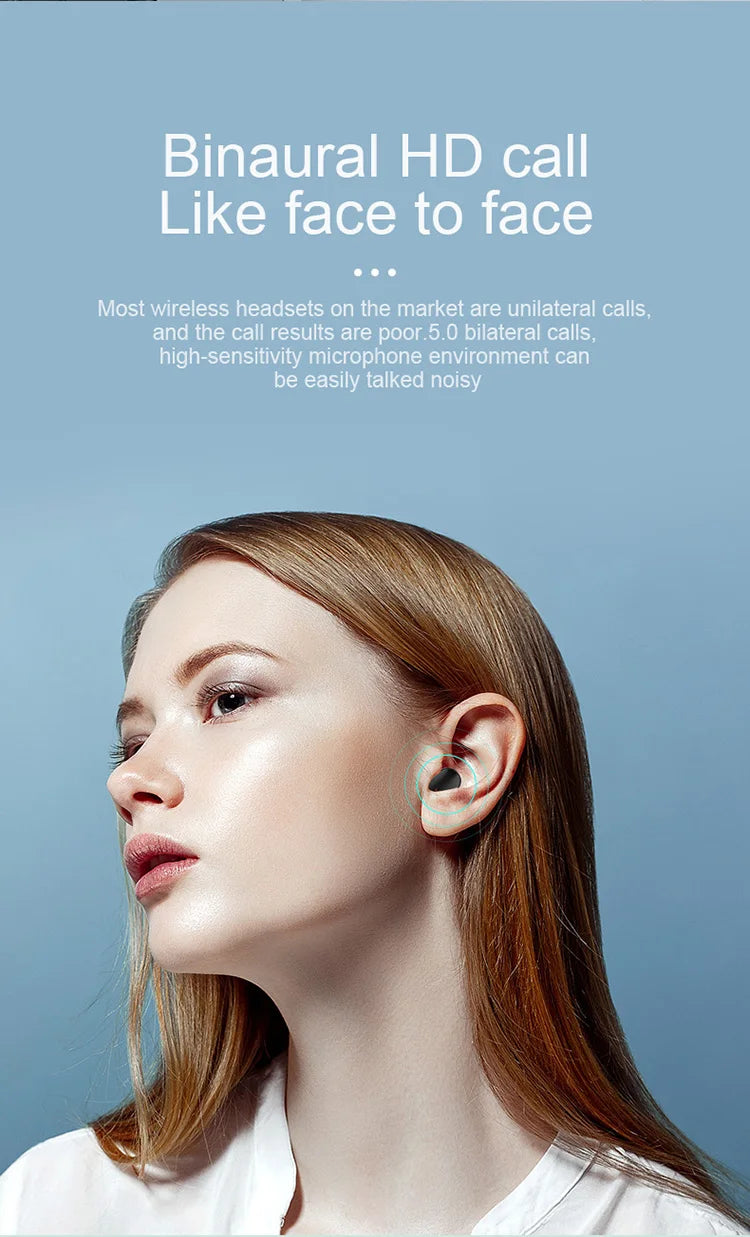 TWS Wireless Earbuds with Charging Case – Bluetooth, Bass Sound