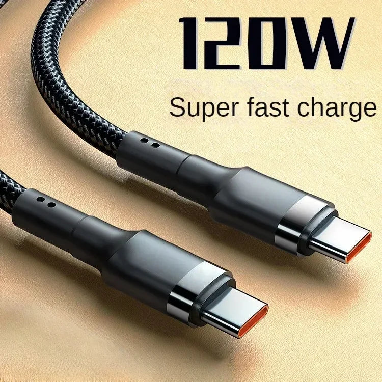 120W USB-C to USB-C Fast Charging Cable – Compatible with Samsung S24, S23 & More