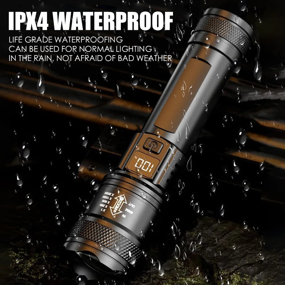 Super Bright Waterproof Tactical Flashlight – Rechargeable LED Torch
