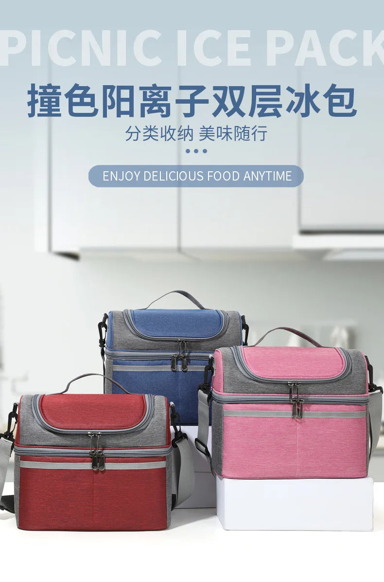 Lunch Box for Men Outdoor Heavy Duty Lunch Bags Work Leakproof Insulated Durable Thermal Cooler Bag Meal Camping Picnic
