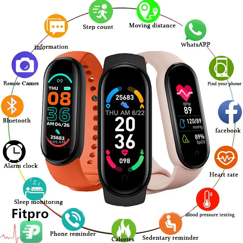 M6 Smart Fitness Bracelet – Heart Rate, Blood Pressure & Activity Tracker