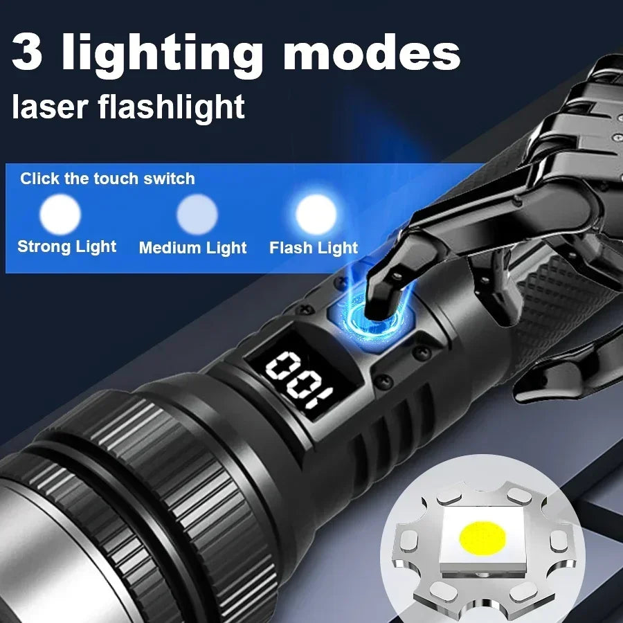 Super Bright Waterproof Tactical Flashlight – Rechargeable LED Torch