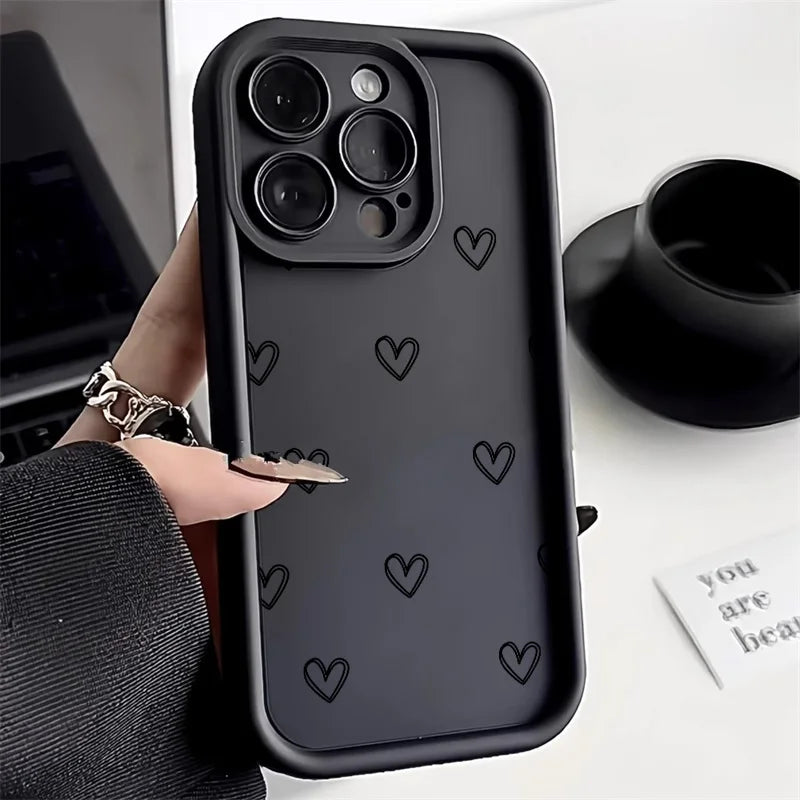 Love Heart Silicone iPhone Case – Fits iPhone 8 through iPhone 17 Pro Max
