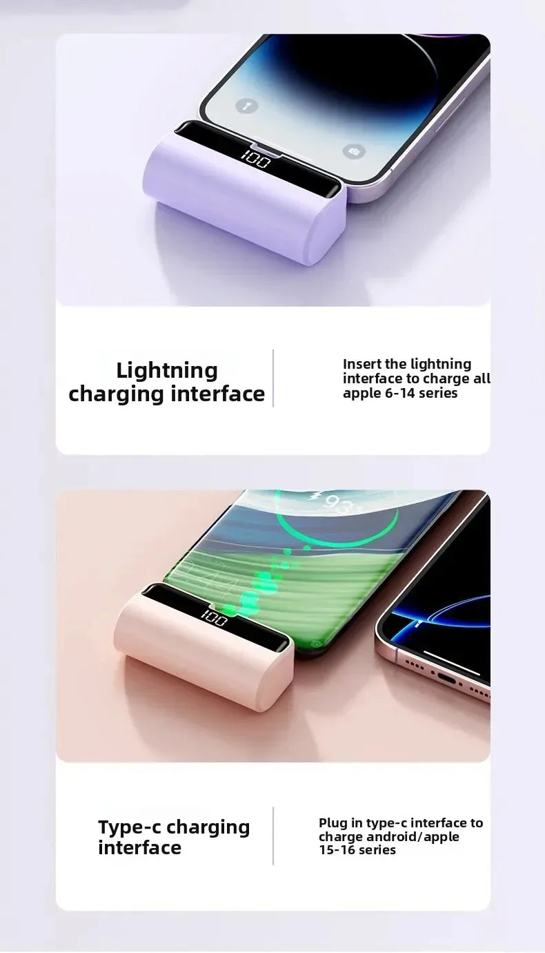Mini Portable Power Bank with Digital Display & Phone Stand – Compact Charger