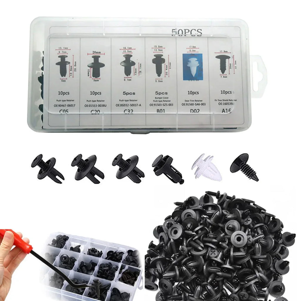 Mixed Automotive Push-Type Fastener Clip Kit
