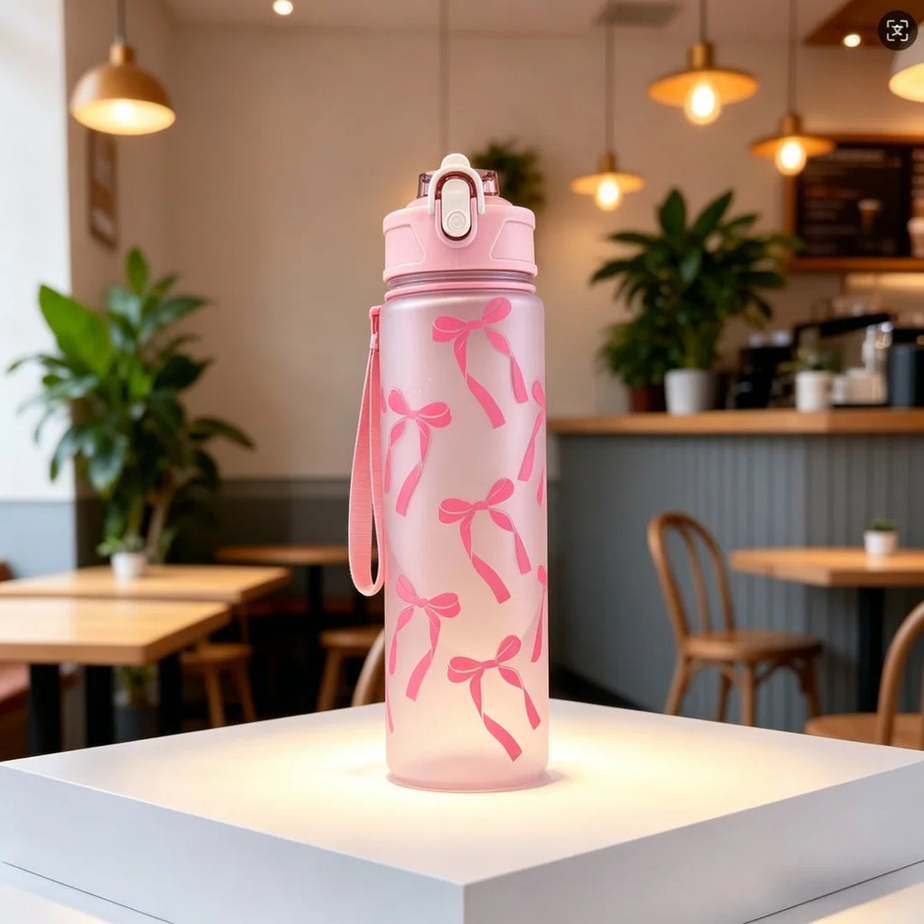 750ml Floral Water Bottle with Carry Strap