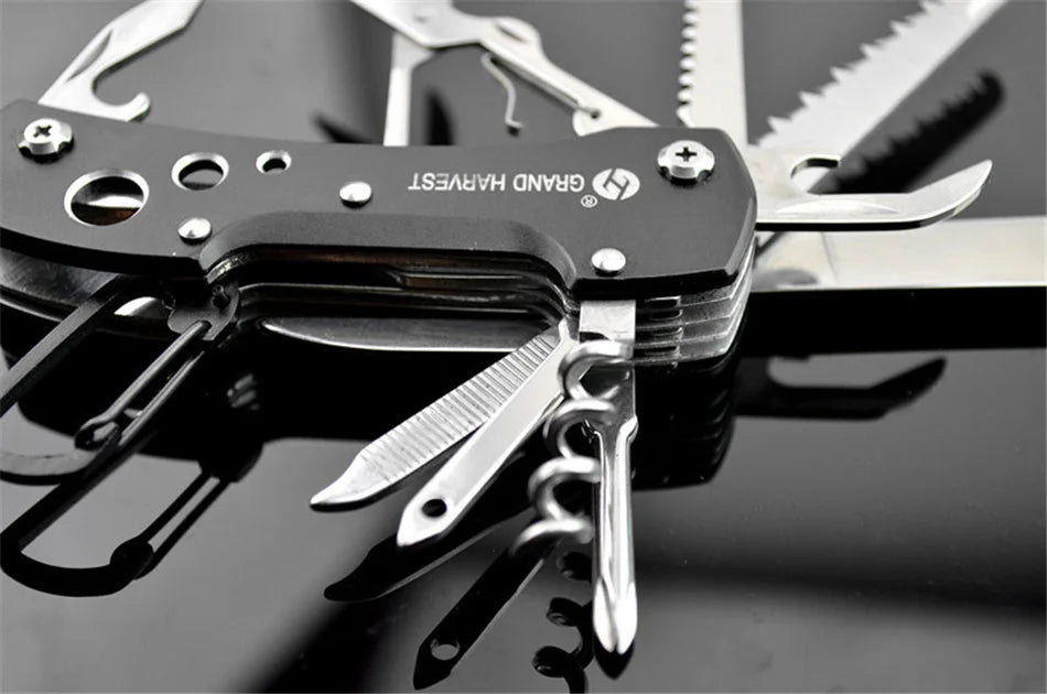 11-in-1 Swiss-Style Multitool Folding Knife – Pocket Survival & Hunting Tool