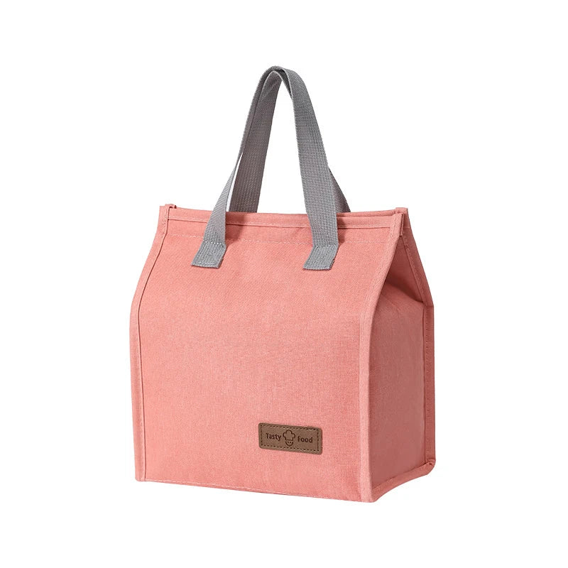 Lunch Bag Thermal Insulation Lunch Box Storage Handbag Solid Color Multifunctional Kid School Lunch Bags Picnic Food Pouch New