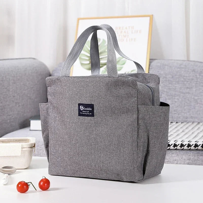Double-Pocket Insulated Lunch Bag with Shoulder Carry