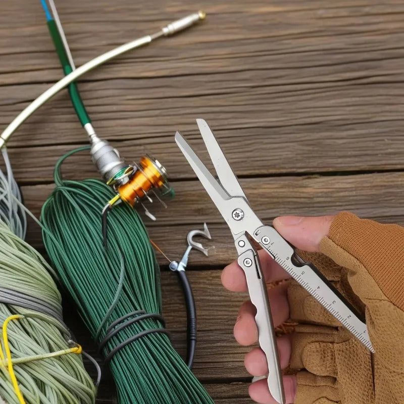 Portable Folding Scissors – Stainless Steel Multifunctional Outdoor Survival Tool