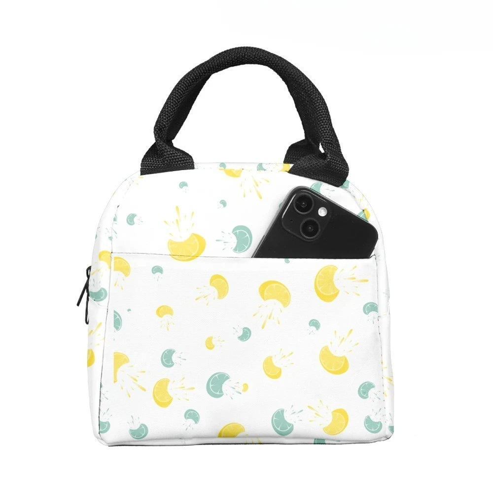 Fruits Juicy Sustainable Insulated Lunch Bag Side Pocket Waterproof Reusable Office Easy Clean Design for Work School Picnics