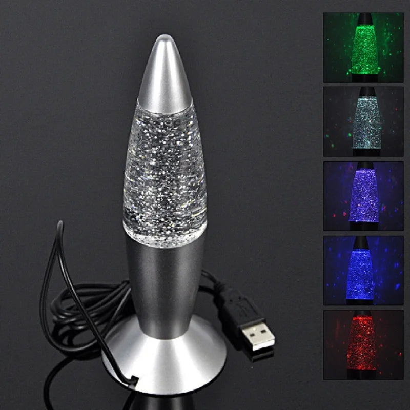 LED Rocket RGB Mood Lamp – USB Color-Changing Gaming Desk Night Light