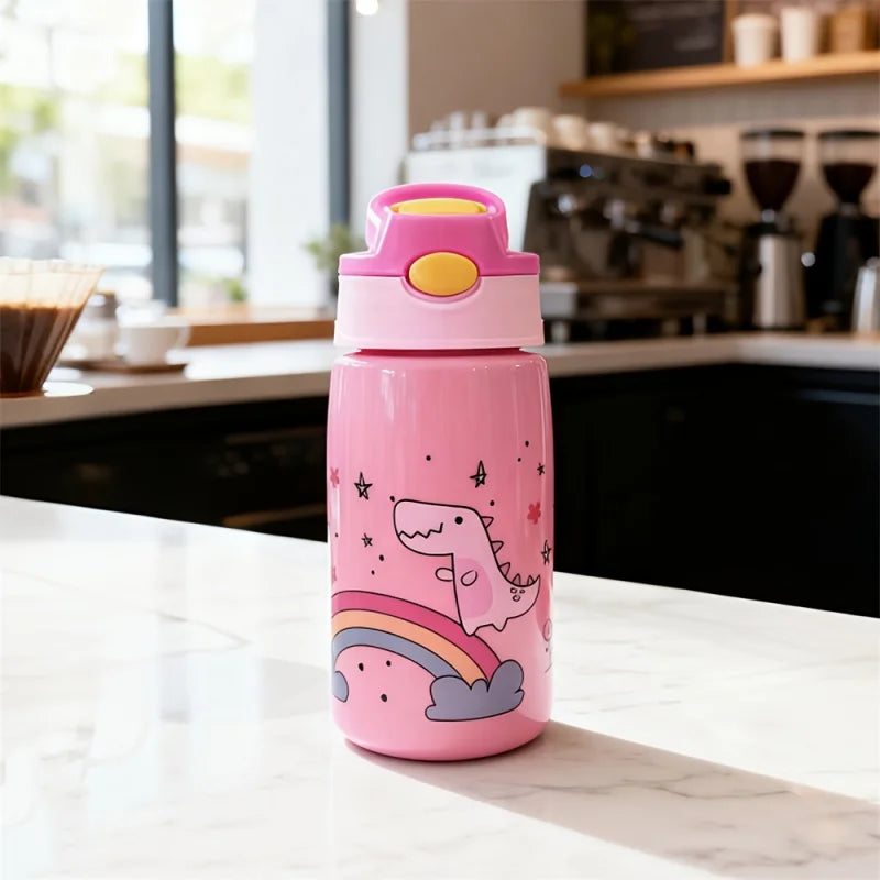 480ml Kids Water Bottle with Straw and Handle