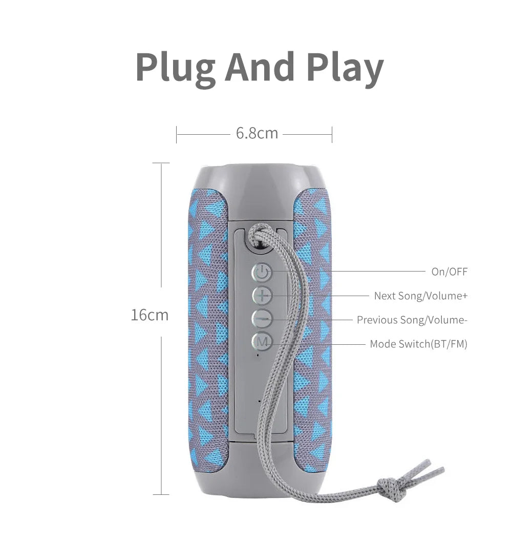 Waterproof Outdoor Bluetooth Speaker – TF Card & FM Radio Included
