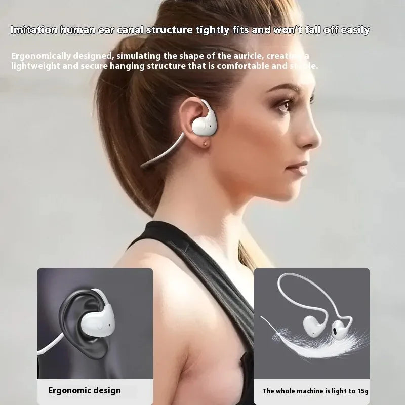 Open-Ear Bluetooth Headset – Wraparound Design with Mic