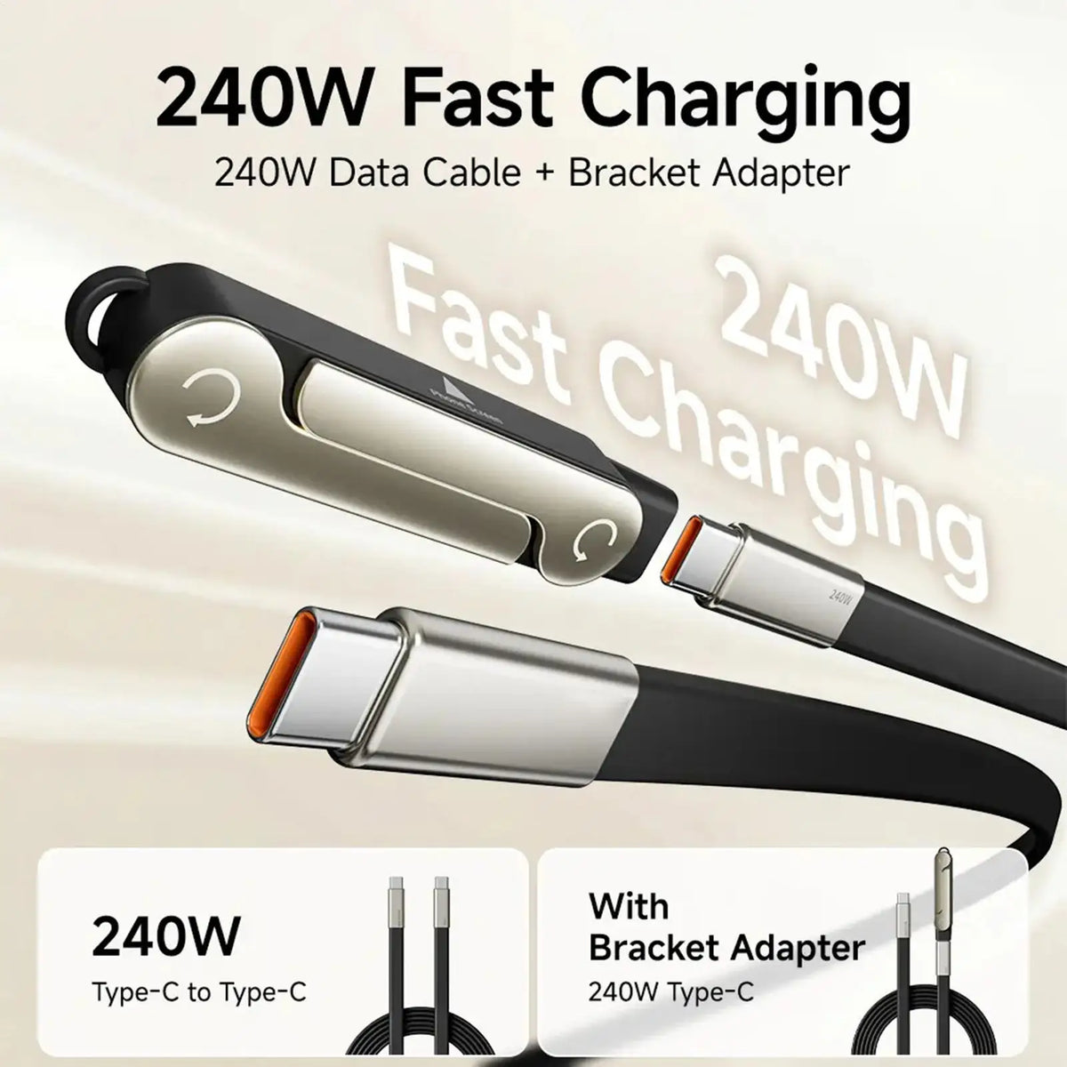 Foldable Phone Support Bracket with USB-C Cable