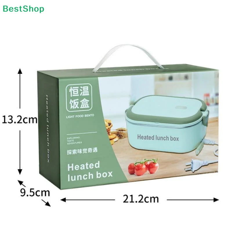 Lunch Box With Electric Heater 2-Basket Stainless Steel 304 No Rust Portable Water-free Electric Lunch Box