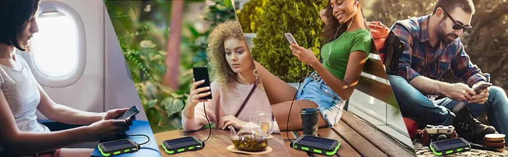 Solar Power Bank 80000mAh – Portable External Battery with LED Light