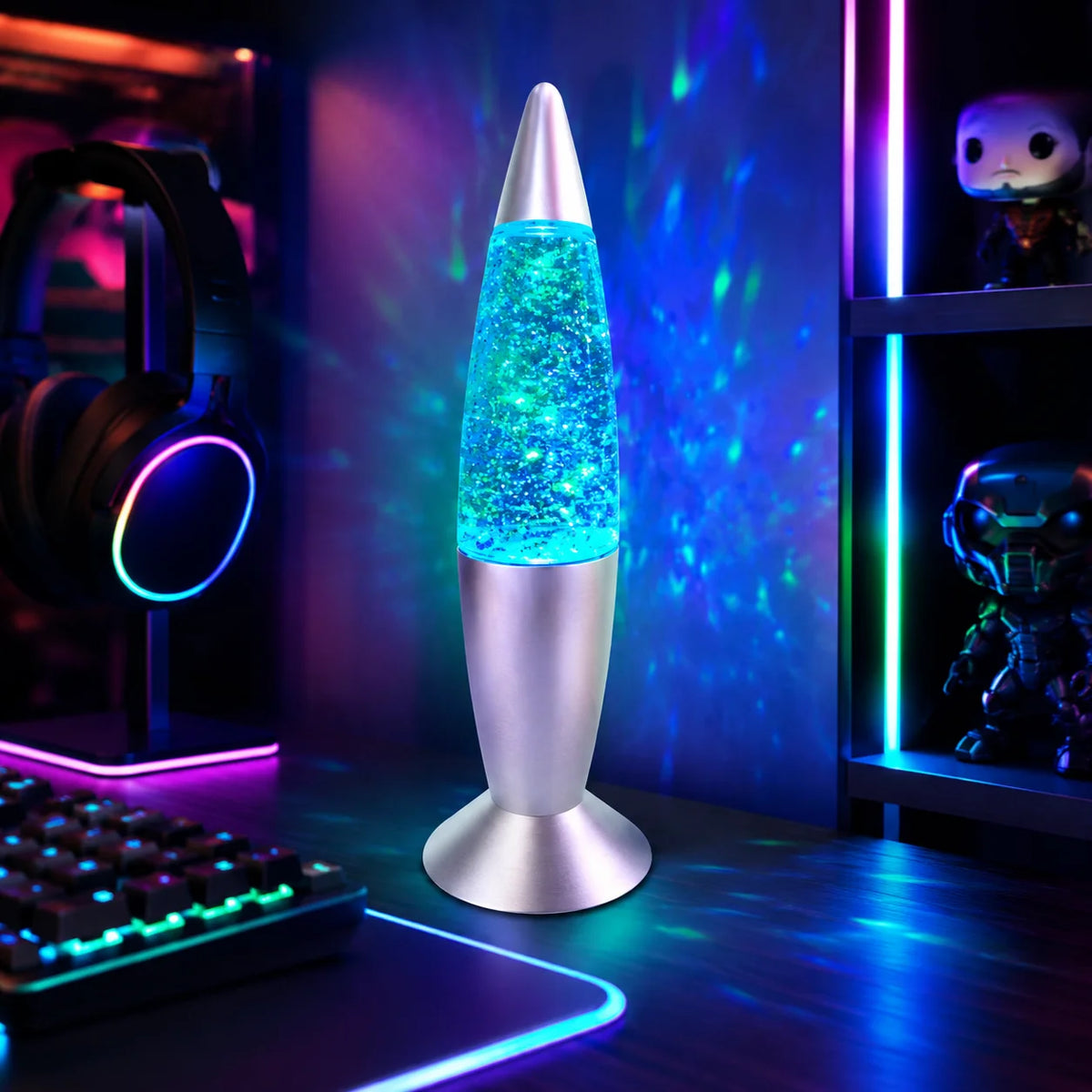 LED Rocket RGB Mood Lamp – USB Color-Changing Gaming Desk Night Light