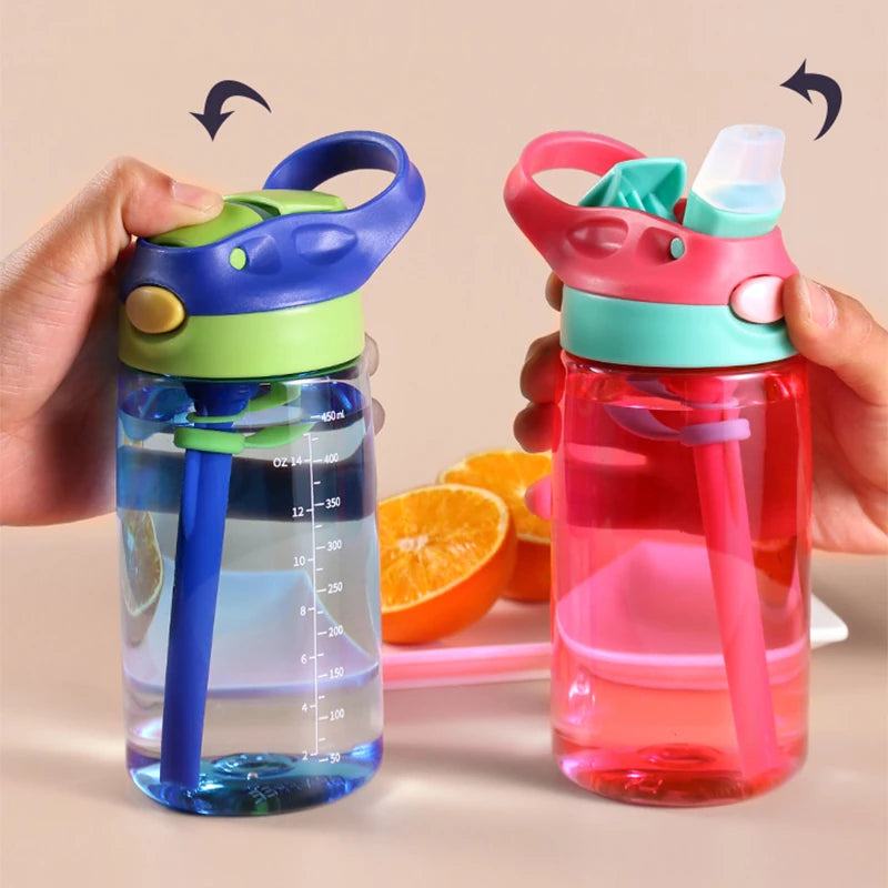 480ml Water Bottle with Straw and Grip