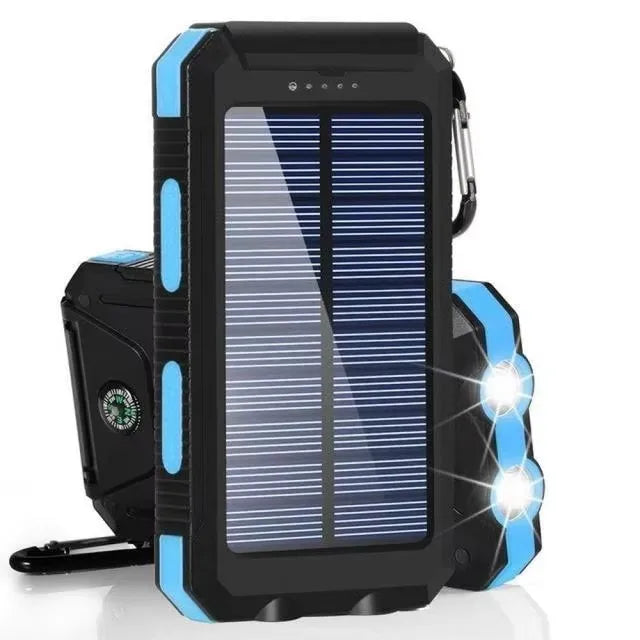 Solar Power Bank 80000mAh – Portable External Battery with LED Light