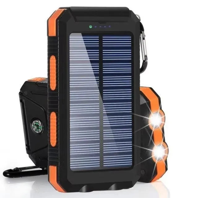 Solar Power Bank 80000mAh – Portable External Battery with LED Light