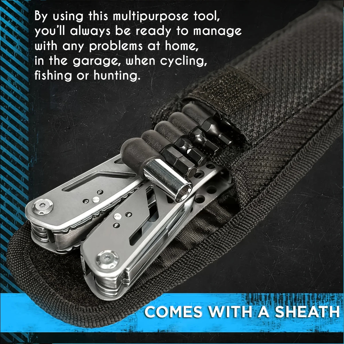 24-in-1 Multitool – Pliers, Knife & 11 Bits for Camping, Backpacking & Survival