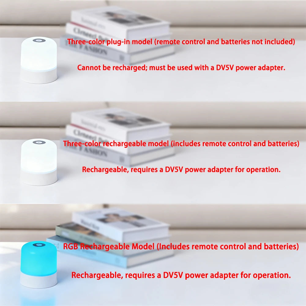 RGB Touchscreen Dimmable Night Light | Rechargeable Bedside Desk Lamp