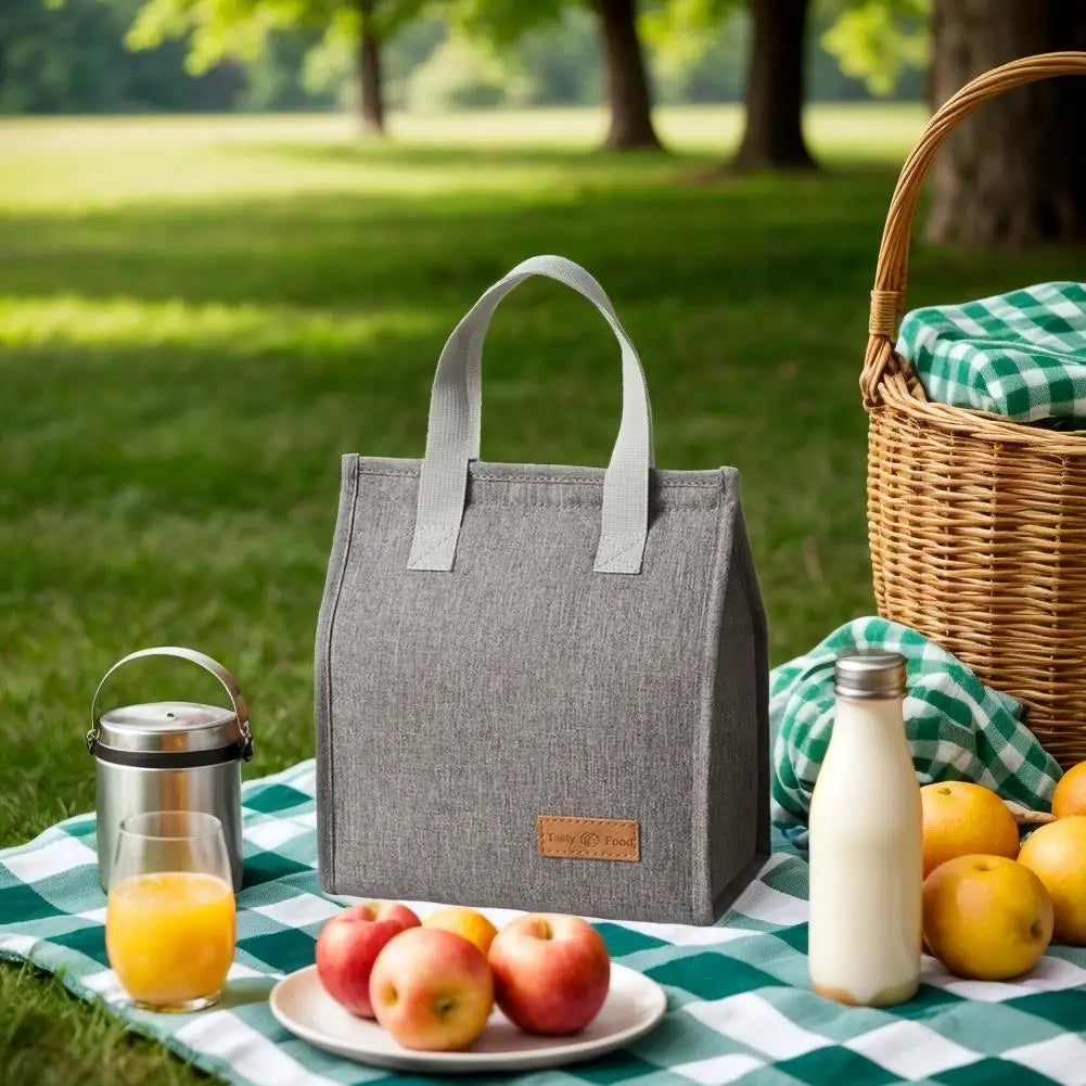 Lunch Bag Thermal Insulation Lunch Box Storage Handbag Solid Color Multifunctional Kid School Lunch Bags Picnic Food Pouch New