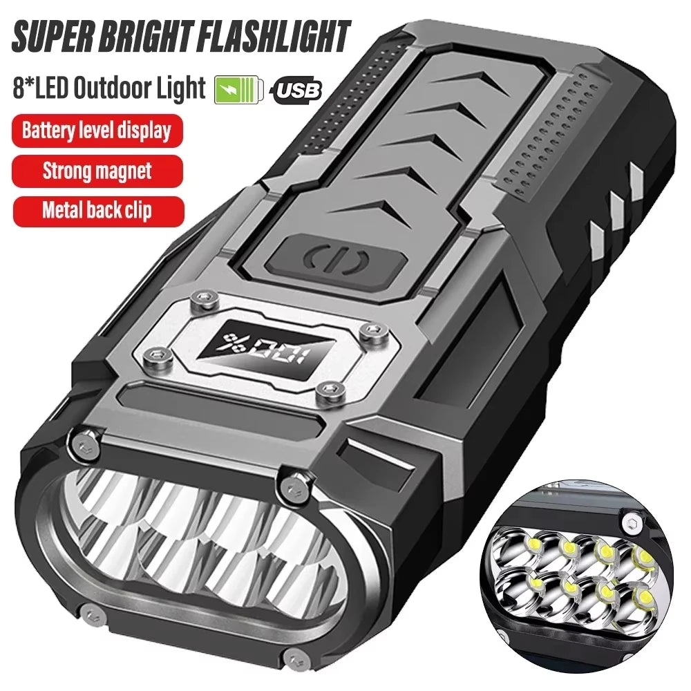 Tactical Mini EDC Flashlight – Rechargeable LED with MOLLE Clip