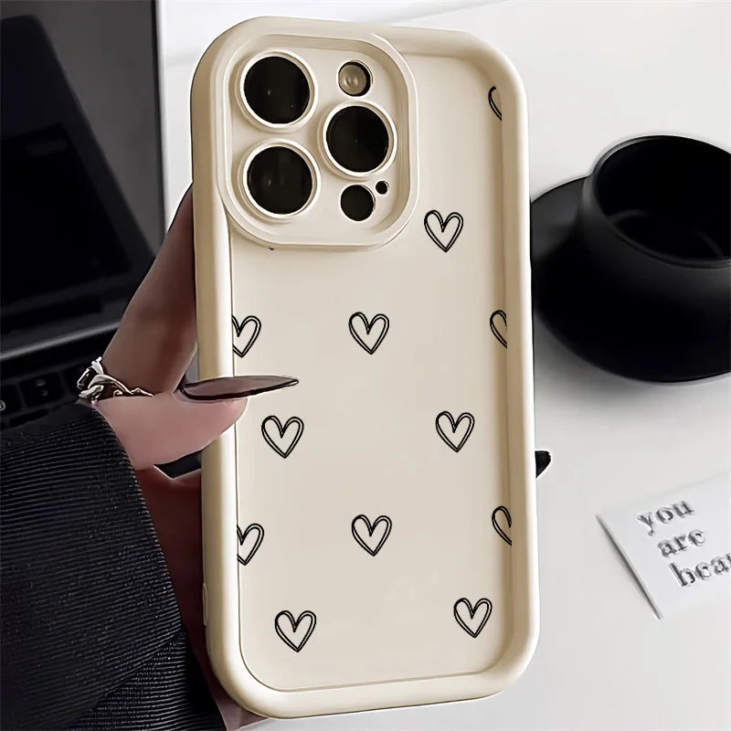 Love Heart Silicone iPhone Case – Fits iPhone 8 through iPhone 17 Pro Max