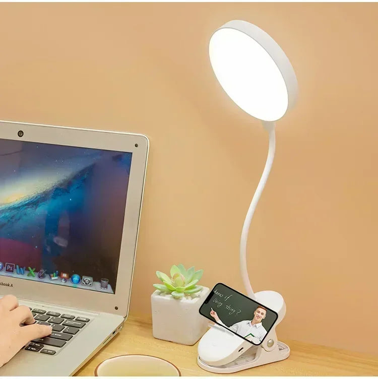 Clip-On LED Desk Lamp – Gooseneck, Memory Function, 3 Modes, Eye Protection