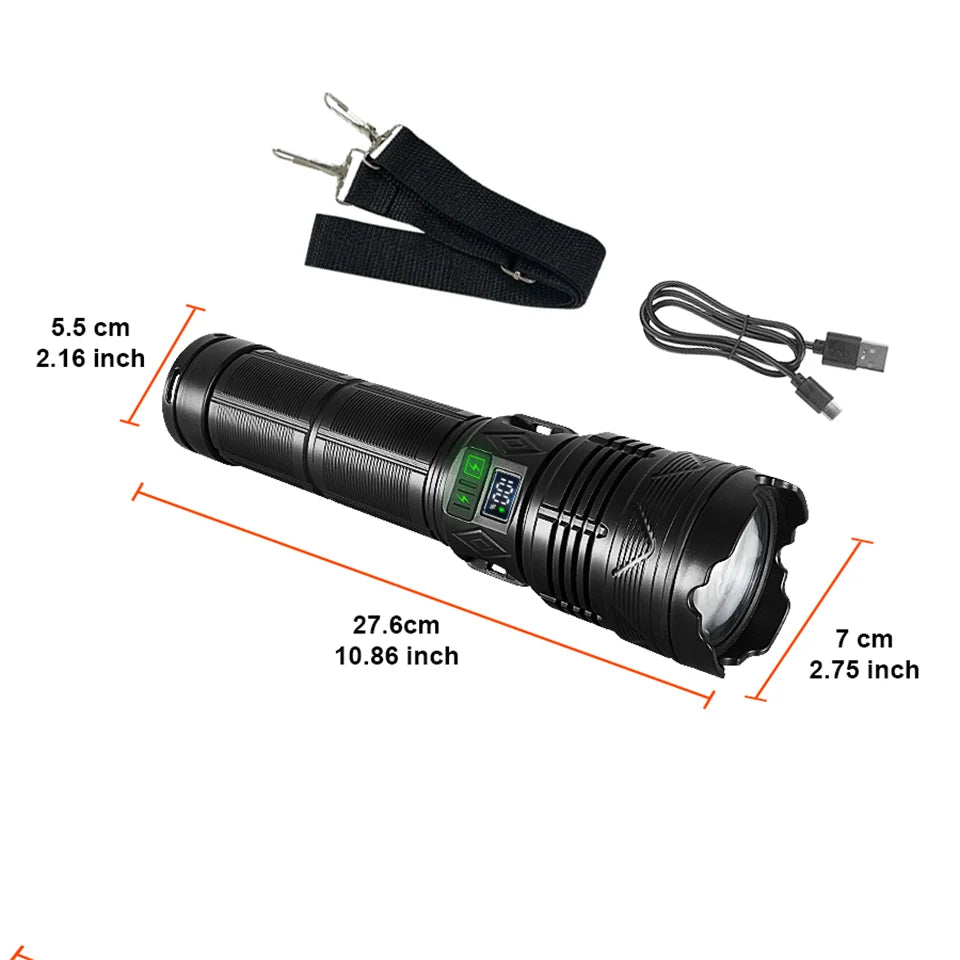 Ultra-Powerful Rechargeable Tactical Flashlight – Super Bright LED Outdoor Torch