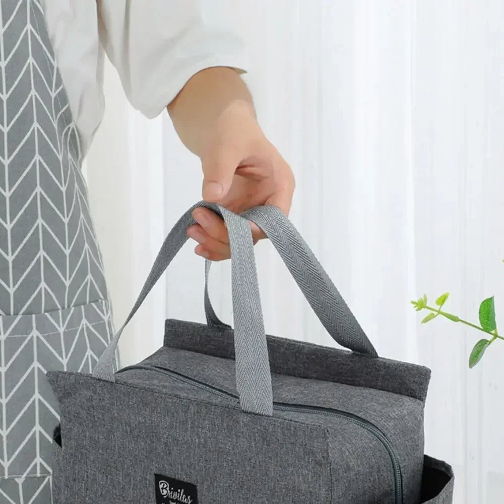 Double-Pocket Insulated Lunch Bag with Shoulder Carry