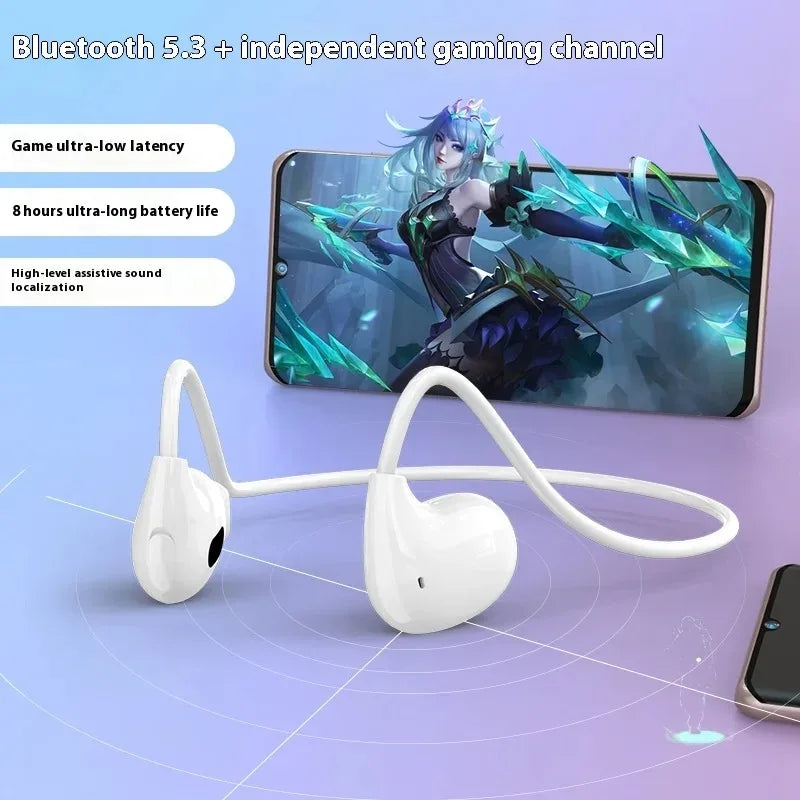 Open-Ear Bluetooth Headset – Wraparound Design with Mic