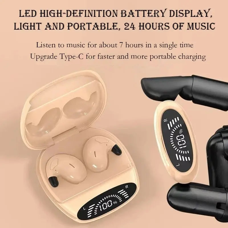 Low-Profile Bluetooth Sleep Earbuds with Charging Case