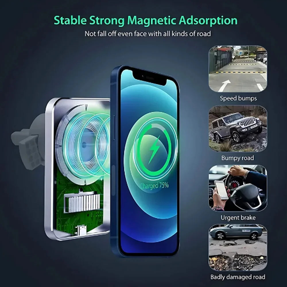 MagSafe Car Wireless Charger – Air Vent Mount for iPhone