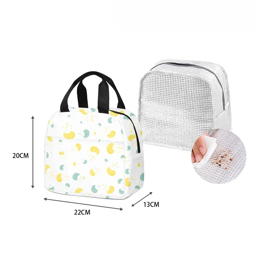 Fruits Juicy Sustainable Insulated Lunch Bag Side Pocket Waterproof Reusable Office Easy Clean Design for Work School Picnics