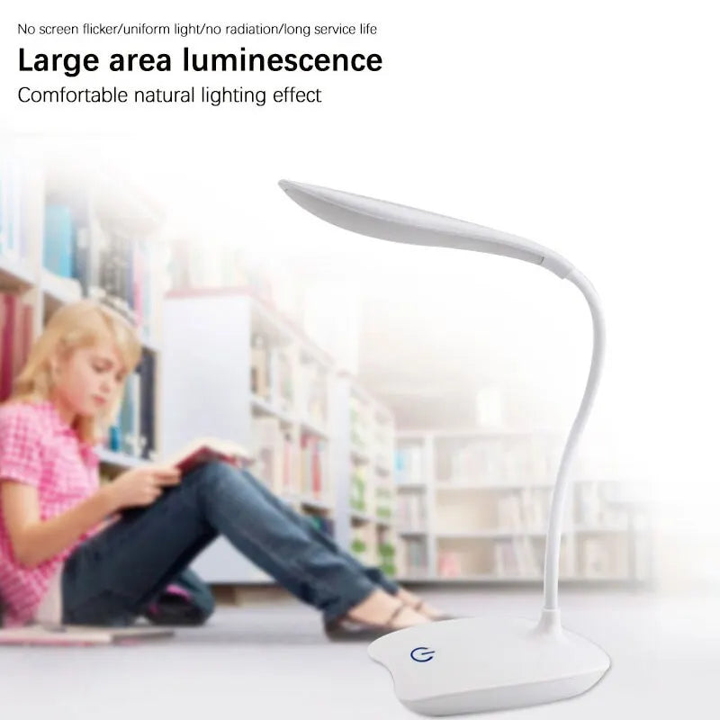 USB Rechargeable LED Desktop Reading Lamp – Eye Protection Night Light