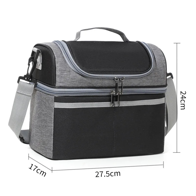 Lunch Box for Men Outdoor Heavy Duty Lunch Bags Work Leakproof Insulated Durable Thermal Cooler Bag Meal Camping Picnic