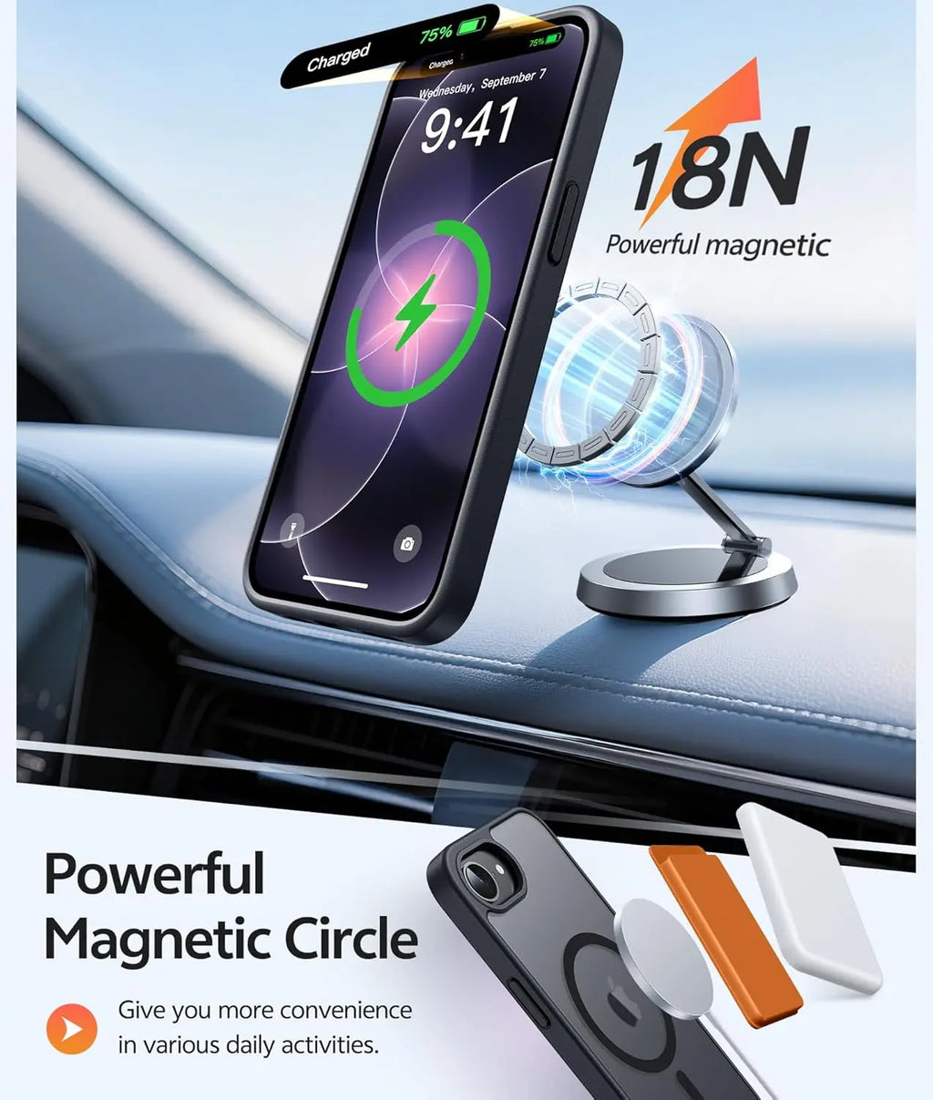 Magnetic Matte iPhone 16e / 17e Case – With Screen Protector Included