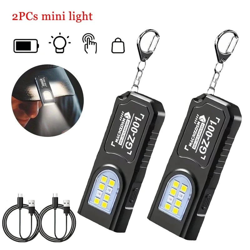 Tactical Mini EDC Flashlight – Rechargeable LED with MOLLE Clip