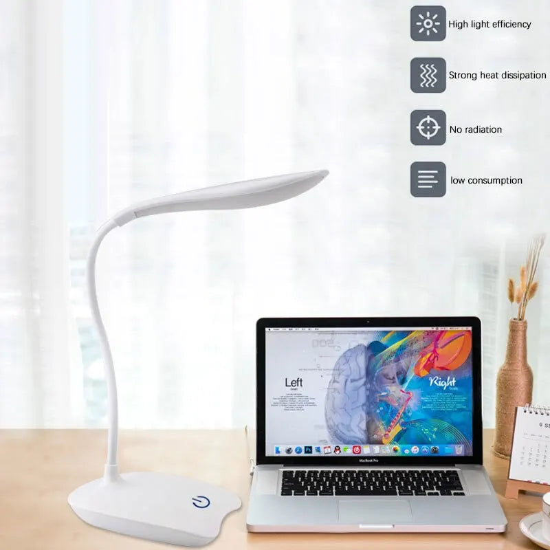 USB Rechargeable LED Desktop Reading Lamp – Eye Protection Night Light