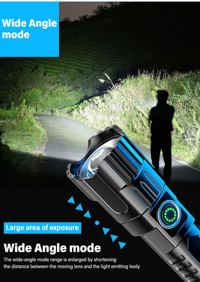 Tactical Zoom Flashlight | 2000LM USB Rechargeable Portable Emergency Light