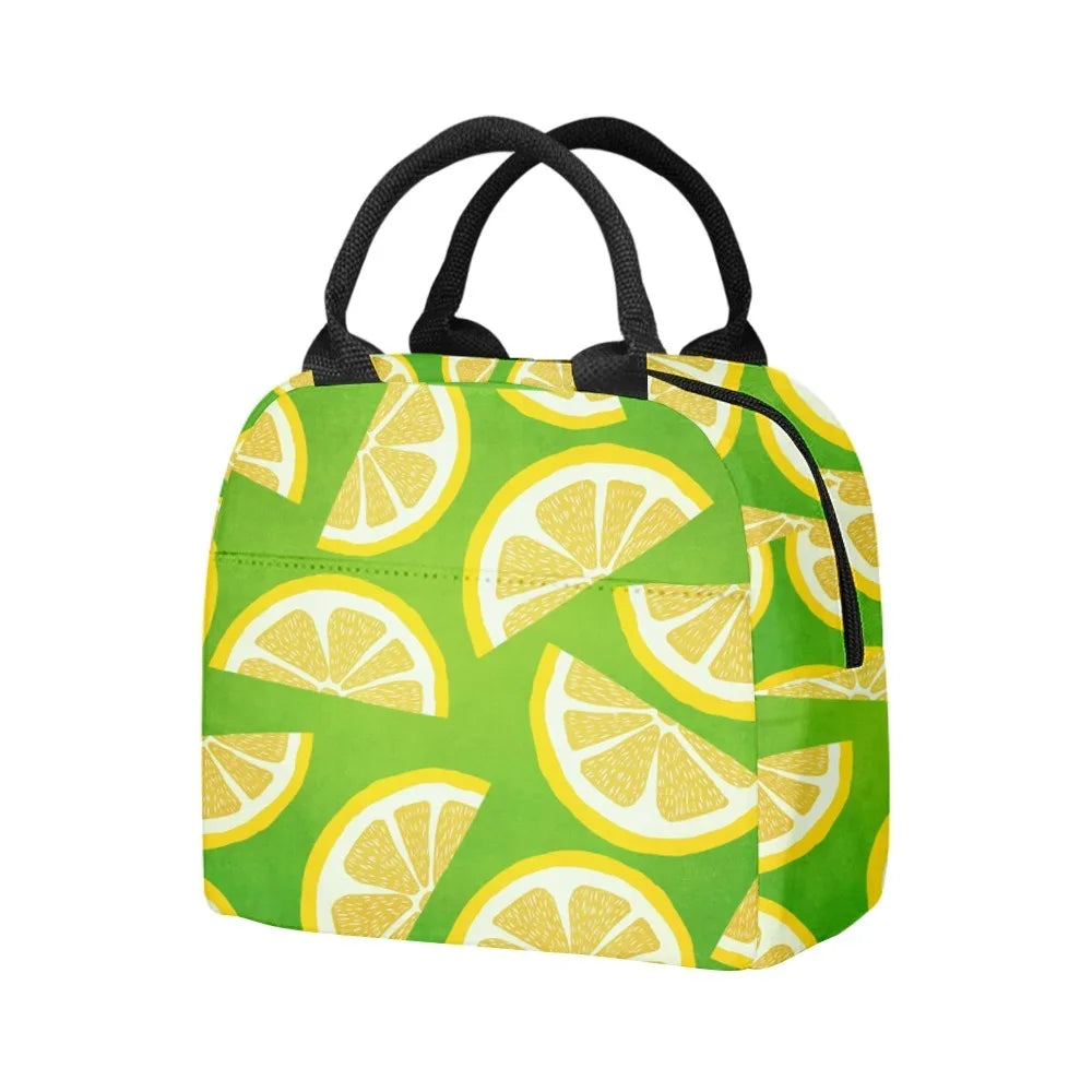 Fruits Juicy Sustainable Insulated Lunch Bag Side Pocket Waterproof Reusable Office Easy Clean Design for Work School Picnics