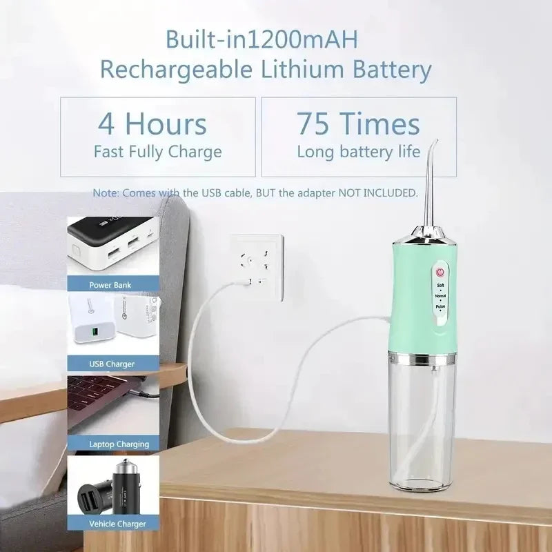 Portable Rechargeable Water Flosser with 3 Modes