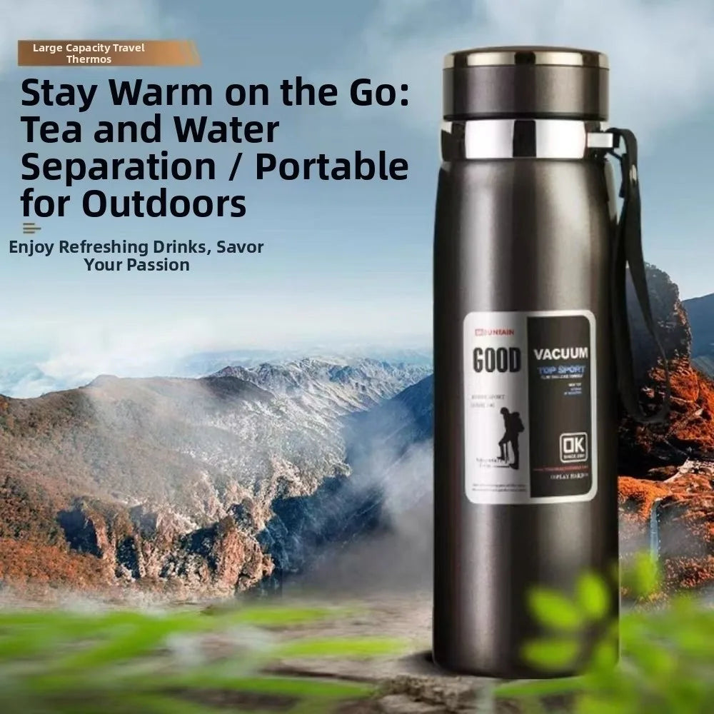 800/1000ml Stainless Steel Insulated Sports Thermos with Handle