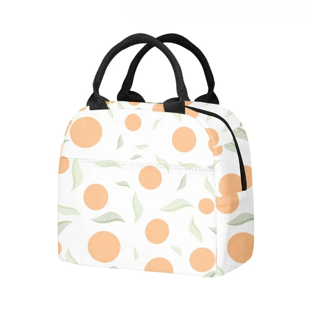 Fruits Juicy Sustainable Insulated Lunch Bag Side Pocket Waterproof Reusable Office Easy Clean Design for Work School Picnics